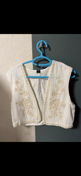 Gilet brodé femme en coton