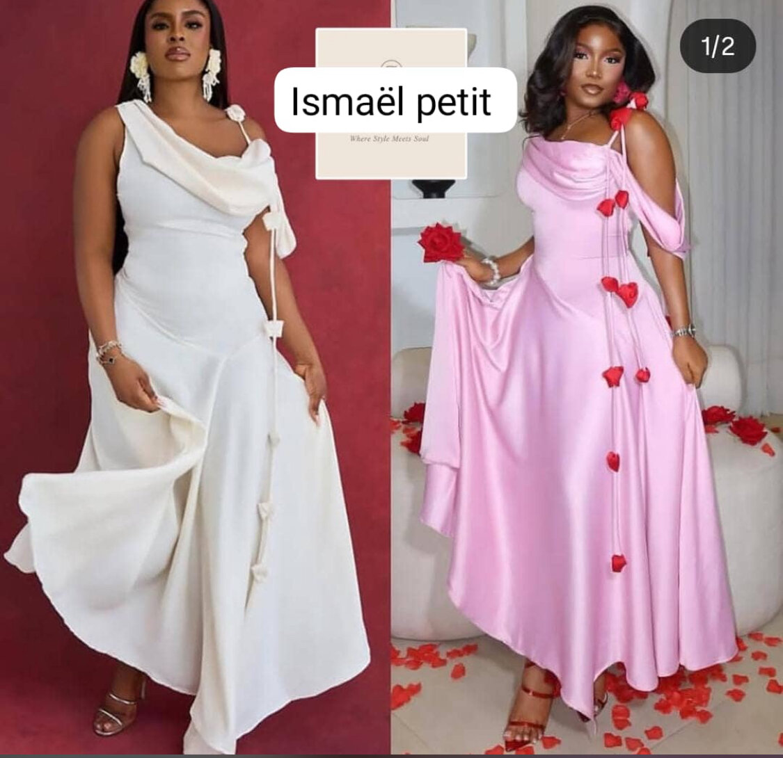 Robe longue rose élégante