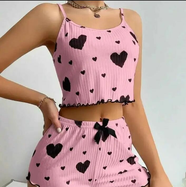 Ensemble pyjama cœur femme