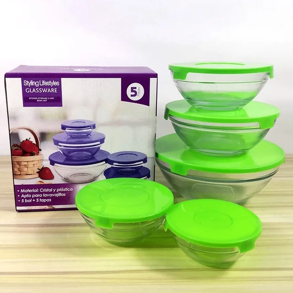 5pcs SET SALAD GLASS BOWLS