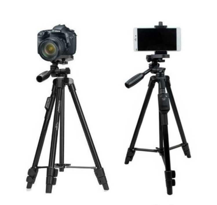 Trépied professionnel caméra et téléphone 140cm - Noir