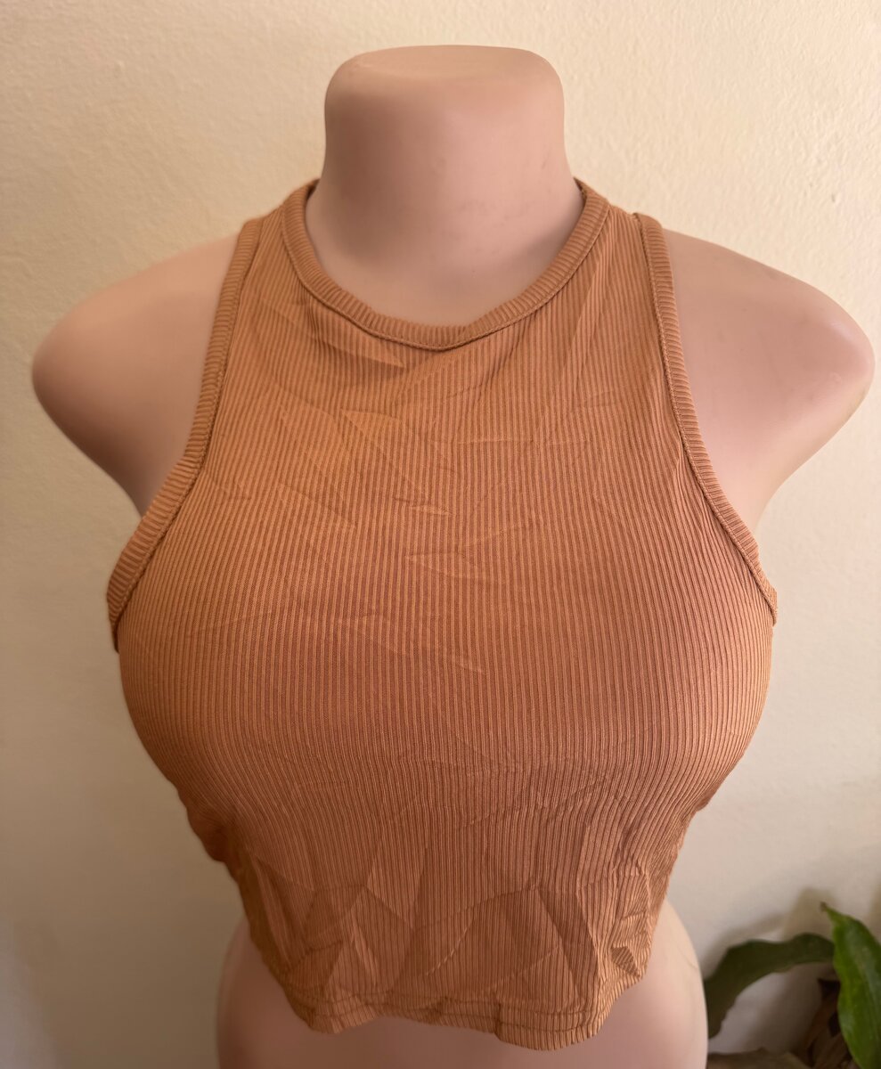 Top court côtelé femme