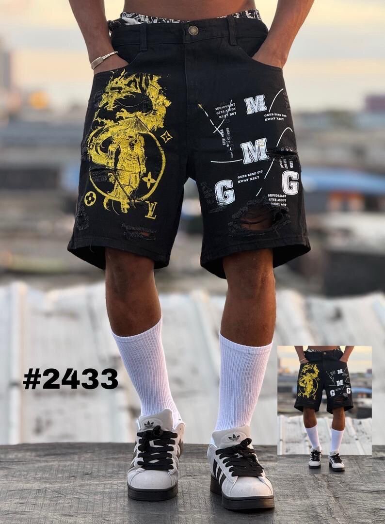 Shorts en jean graphiques tendance