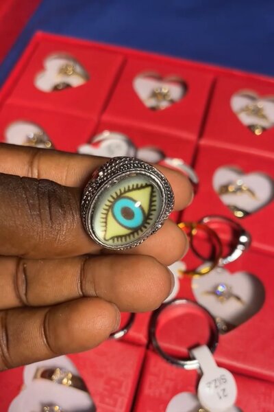 Bague design œil protecteur