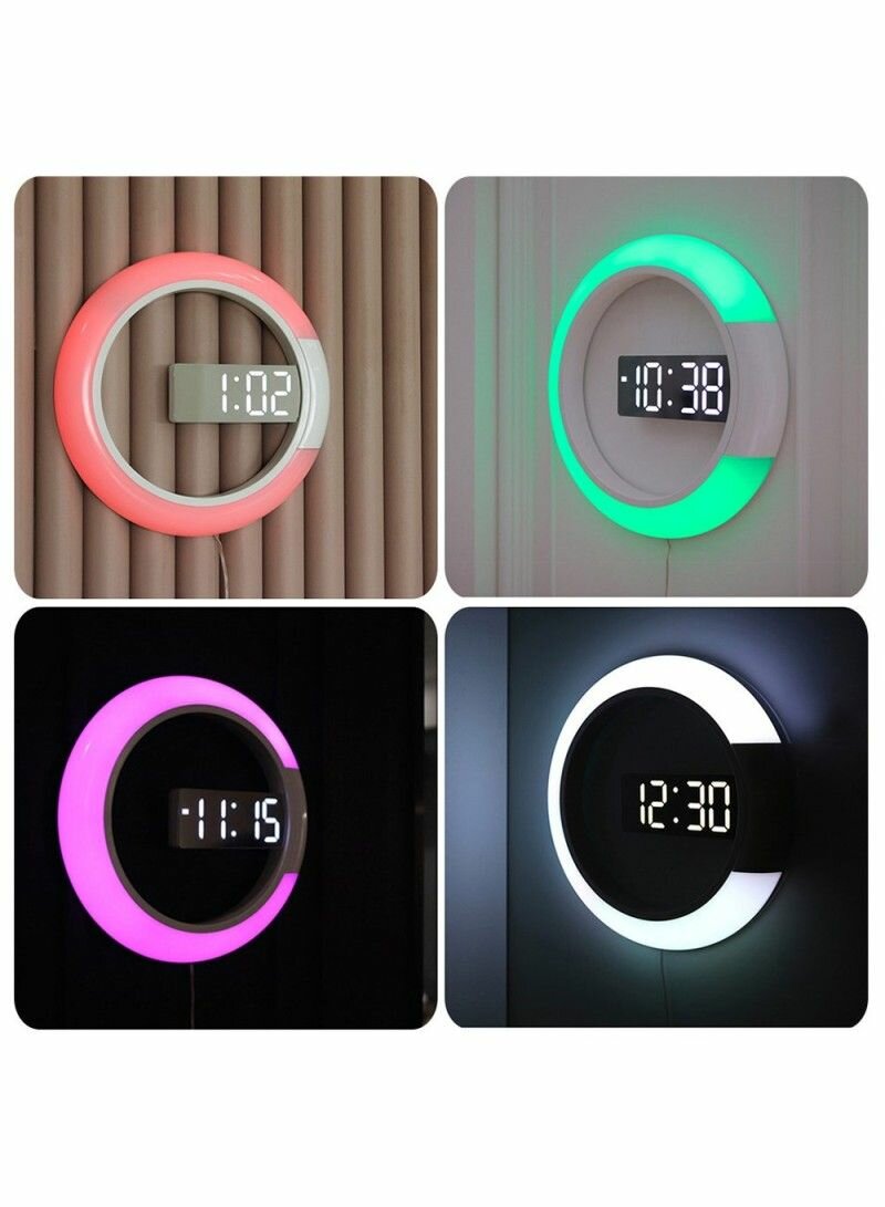 CREATIVE LED MIRROR HOLLOW WALL CLOCK