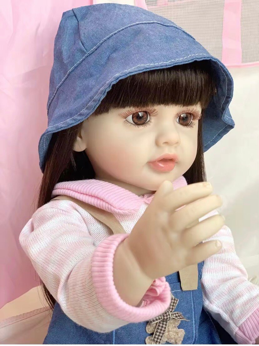 Poupée Réaliste avec Robe en Denim