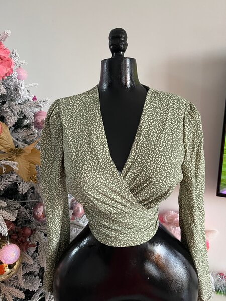 Blouse cache-cœur imprimée