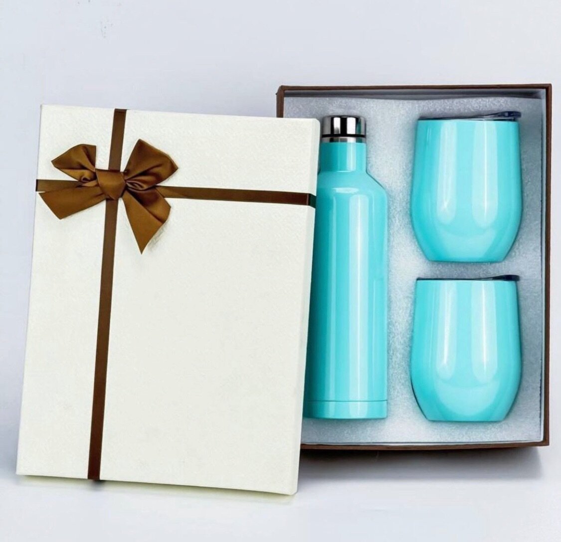 3pc Stainless Steel Thermal Vacuum Bottle and Tumbler Gift S