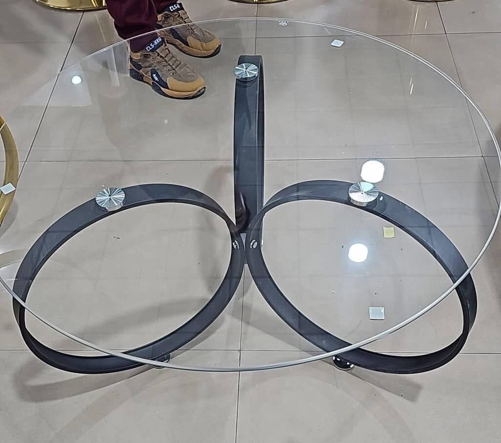 Table basse centrale vitrée