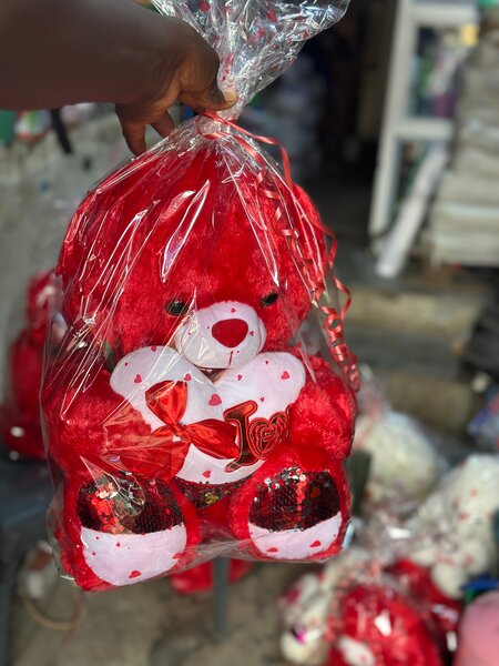 Ours en peluche rouge avec cœur pour la Saint-Valentin