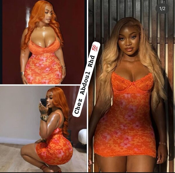 Robe moulante orange sexy
