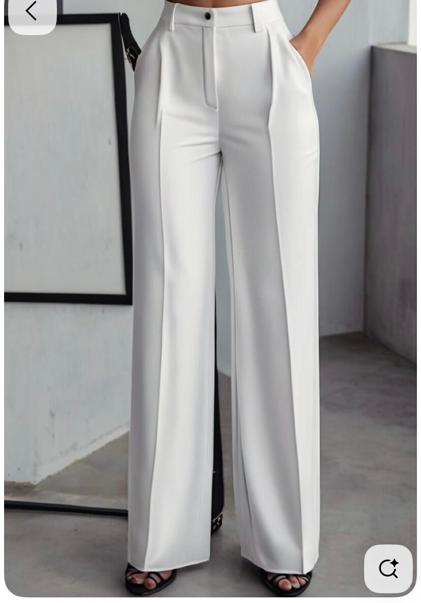Elegant White Wide-Leg Pants