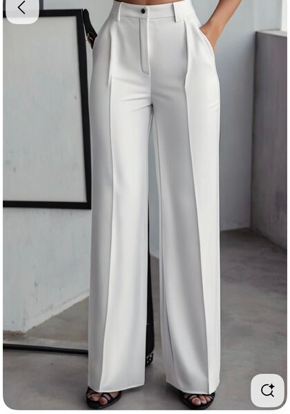 Elegant White Wide-Leg Pants