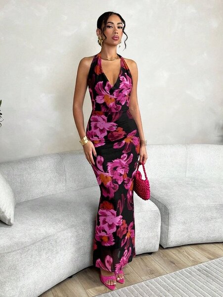 Robe longue fleurie élégante pour femme