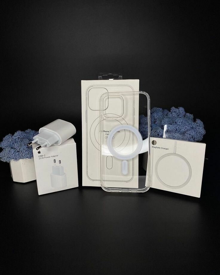 COMBO ( Wireless charger, magsafe case & charger head )