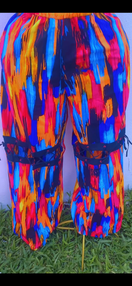 Pantalon ample multicolore