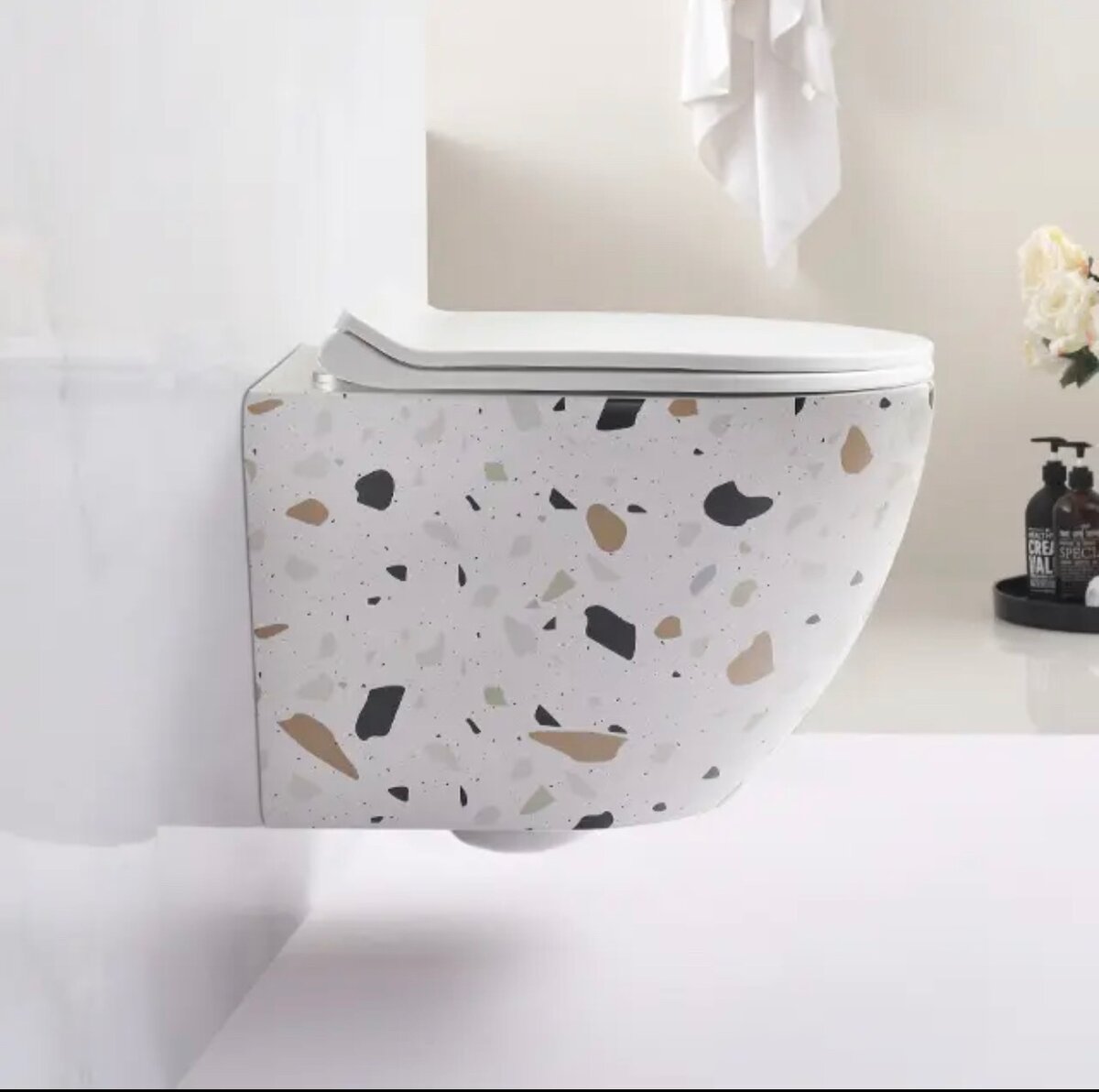 TERRAZZO EFFECTS CONCEALED WATER CLOSET