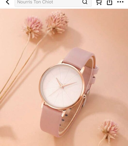 Montre Femme Rose en Cuir