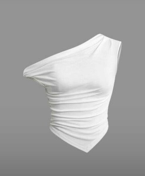 T-shirt asymétrique blanc pour femme