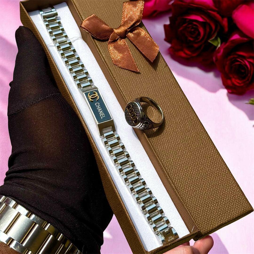 Ensemble Bracelet et Bague Luxe pour Homme
