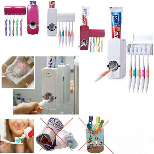 Automatic Toothpaste DispenserToothbrush Holder Squeezer
