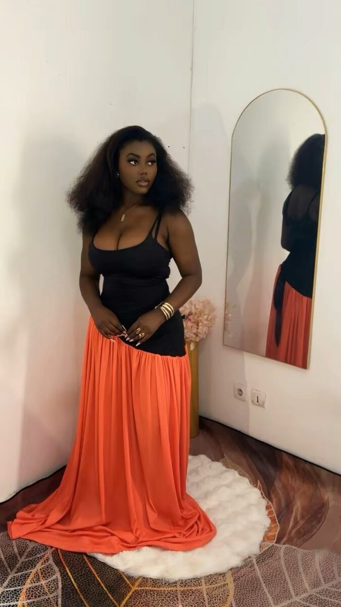 longue robe  fluide orange