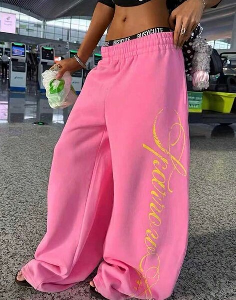 Pantalon large rose femme - Busy Girl