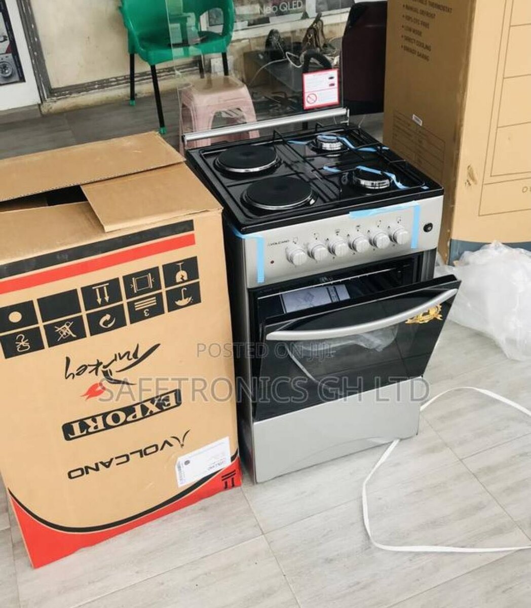 Volcano 2Gas/2Electric 50x50cm Oven&Grill Black Color