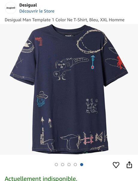 T-shirt homme bleu XXL Desigual