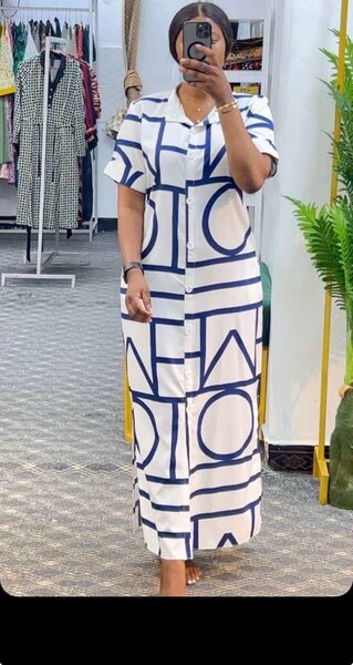 Robe longue à motifs géométriques