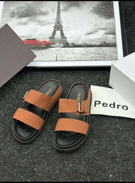 Sandales Pedro marron à bride double
