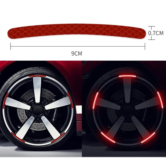 20 Pcs Car Wheel Hub Reflective Sticker Tire Rim Reflective