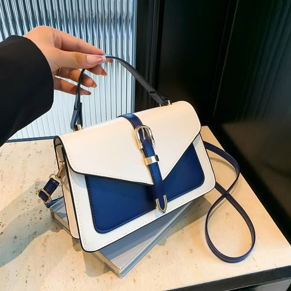 Quality women's bag white+blue