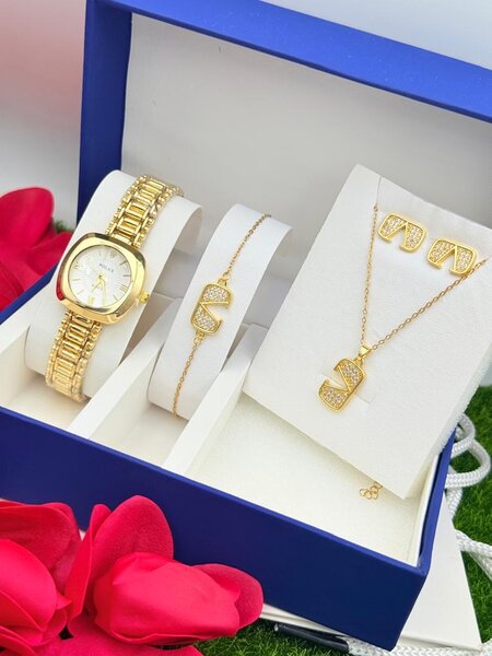Coffret Montre et Bijoux Doré