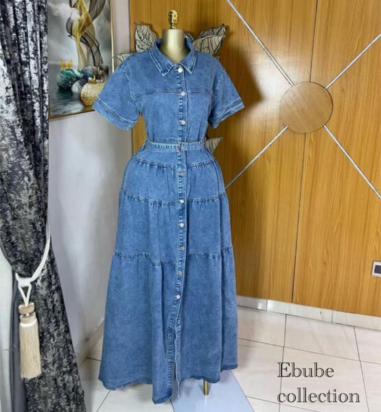 Robe longue en jean élégante