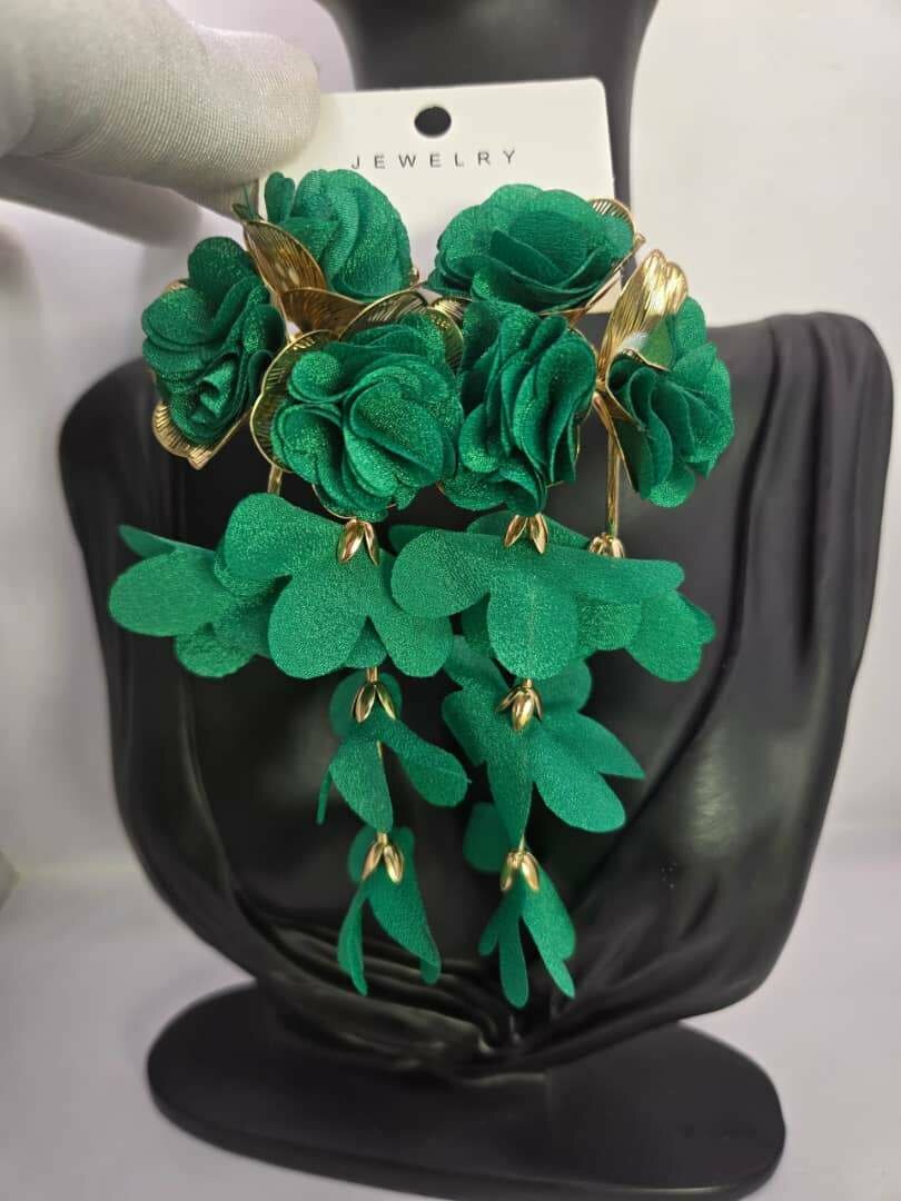 Elegant Red Flower Earrings