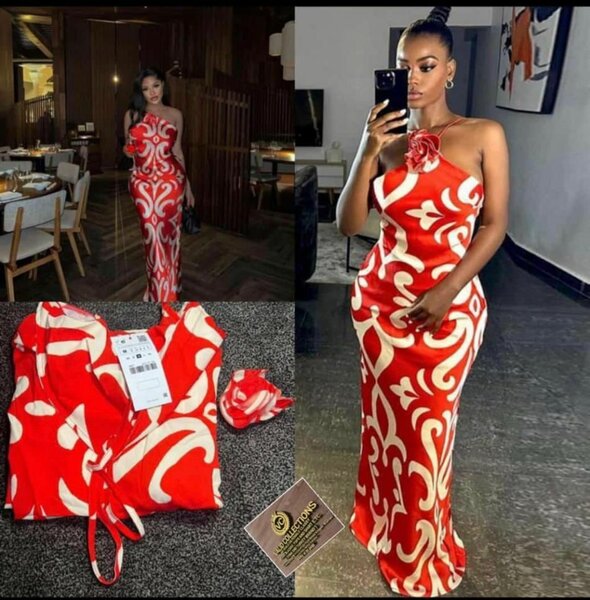 Robe longue rouge élégante