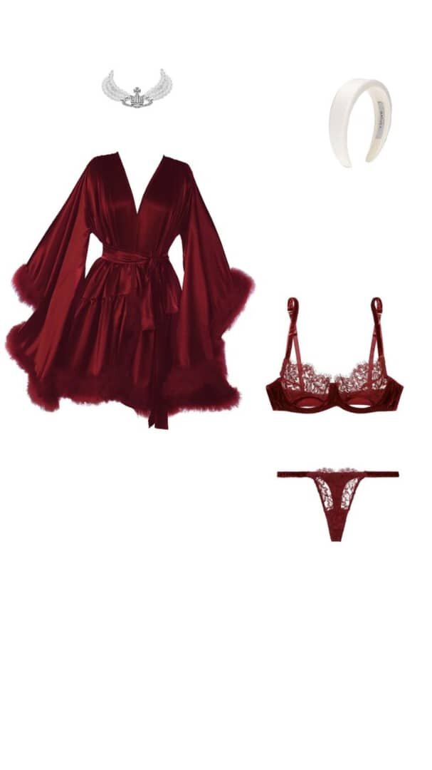 Ensemble lingerie rouge sexy
