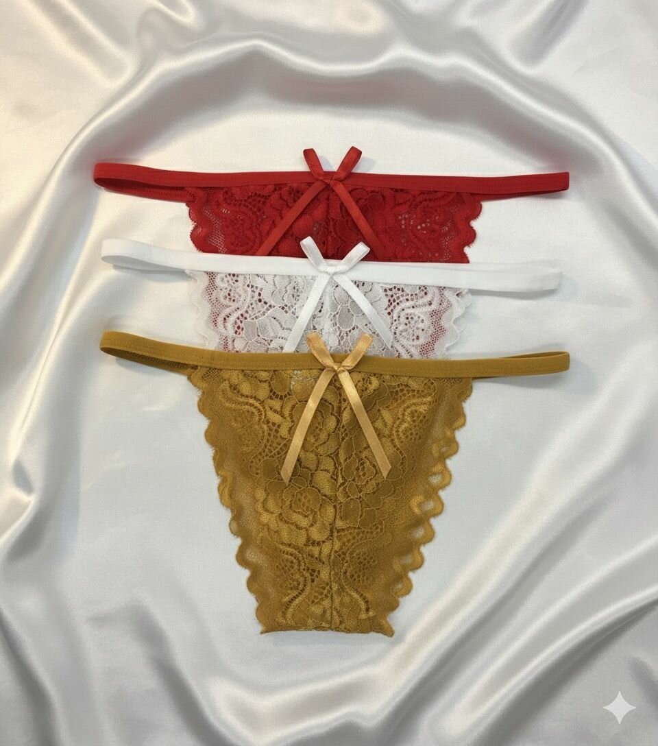Lot de 3 slip en dentelle
