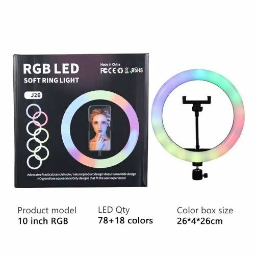 Anneau lumineux LED RGB 10 pouces