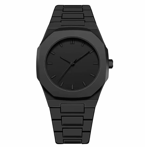 Montre Élégante en Acier Noir