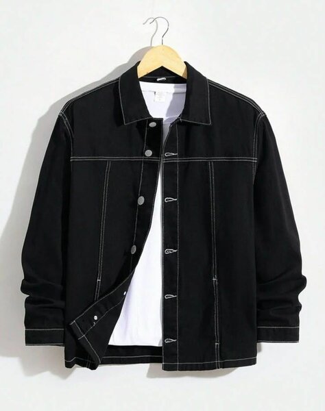 Veste en jeans noire homme