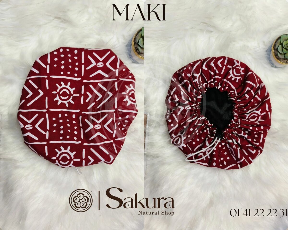 Bonnet en satin africain