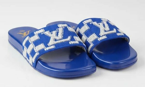 Sandales LV bleues à damiers