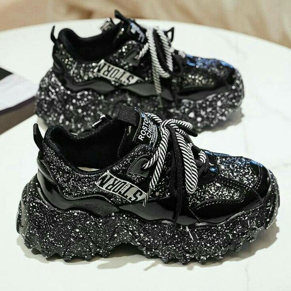 Baskets Noires Brillantes