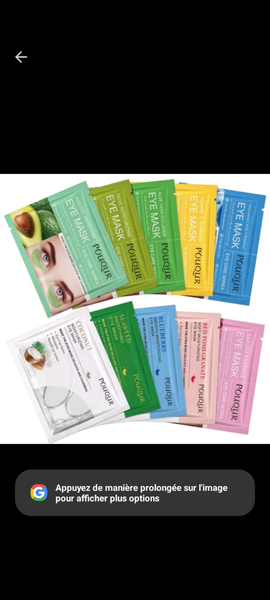 Masques pour les yeux assortis