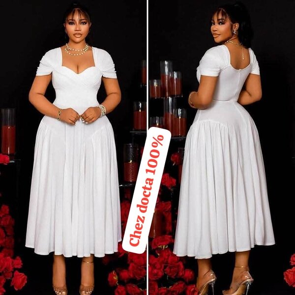 Robe Blanche Élégante Femme