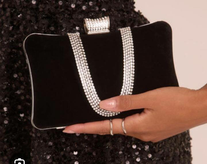 Pochette Noire Élégante Strass