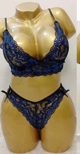 Ensemble Lingerie Dentelle Bleue