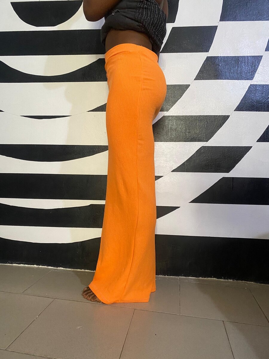 Jupe longue orange ajustée